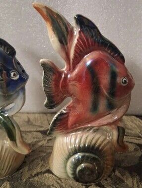 Accents | Rare Vintage Australian Pottery Fish Shell Statue Salt And ...